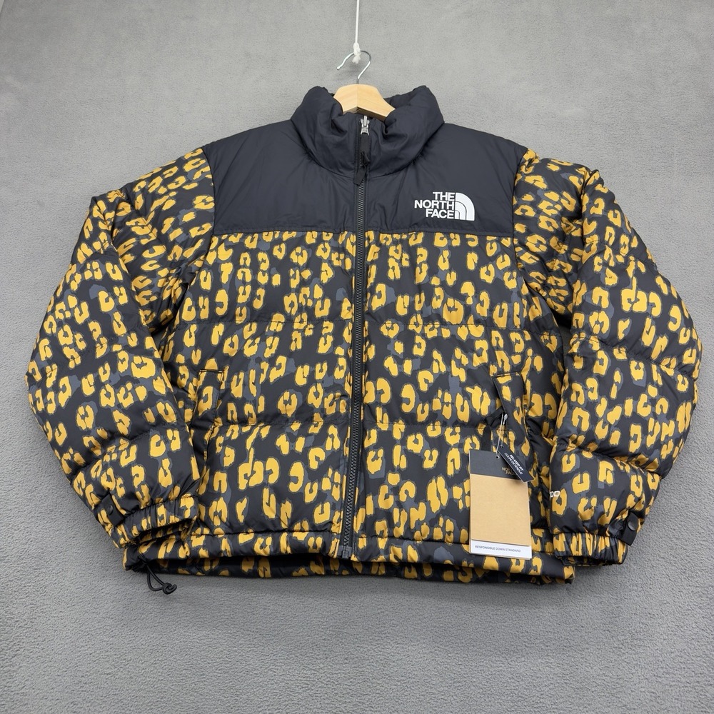 The North Face Nuptse 700 Down Jacket Womens S Leopard Print 1996 Retro DWR